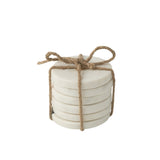 Détail du marbre blanc des dessous de verre J-Line
