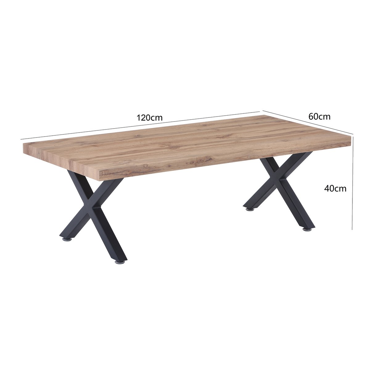 Table basse industrielle dans un salon moderne