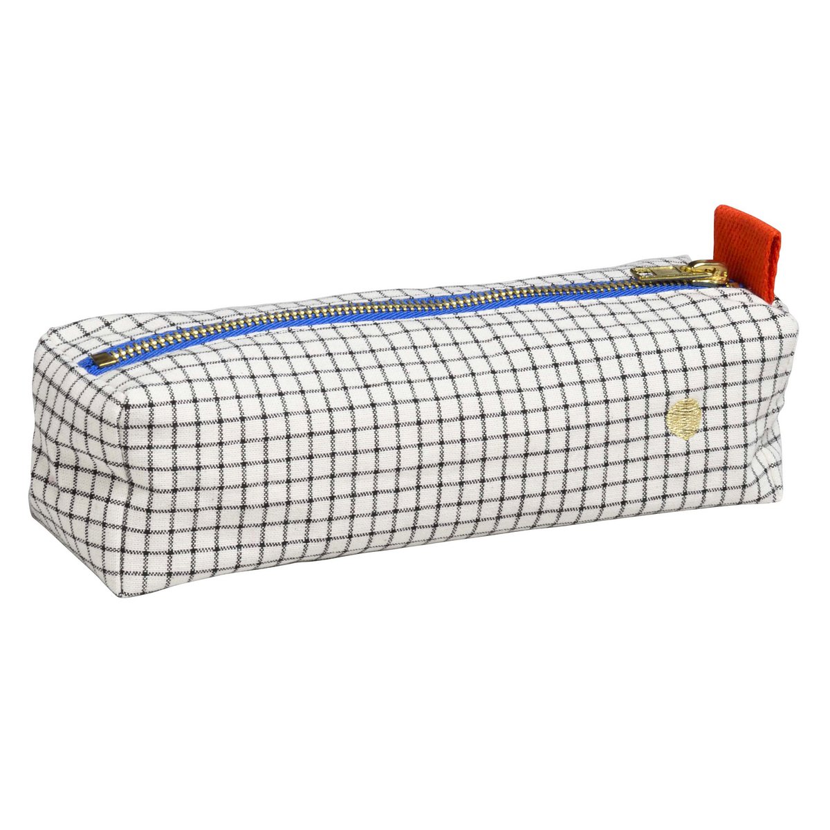 Trousse en coton bio bleu de VIVARAISE, vue de face