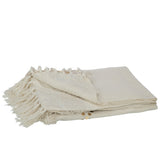 Plaid J-Line losanges en coton blanc et or, vue d'ensemble