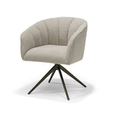 Fauteuil Cocoon Tissu Sahara Champignon - Piètement Rotatif 360 Anodique Marron