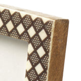 Le cadre taille diamant - Blanc Marron - 5x7