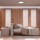 Le plafond LED "Carlo" avec RVB-Backlight, Ø de 29,3 cm, plafond classique moderne en plastique noir / blanc avec de nombreuses fonctions, par ex.