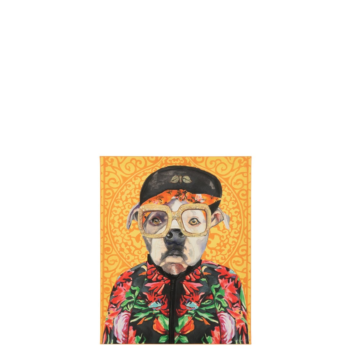Toile Dog Pop Art J-Line - Décoration murale colorée et moderne