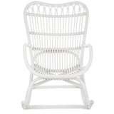 Tabouret à roulettes J-Line en rotin blanc, vue de face