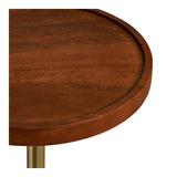 Sirone Table d'appoint, manguier/acier, noir/aspect laiton/marron foncé, Ø30x56 cm