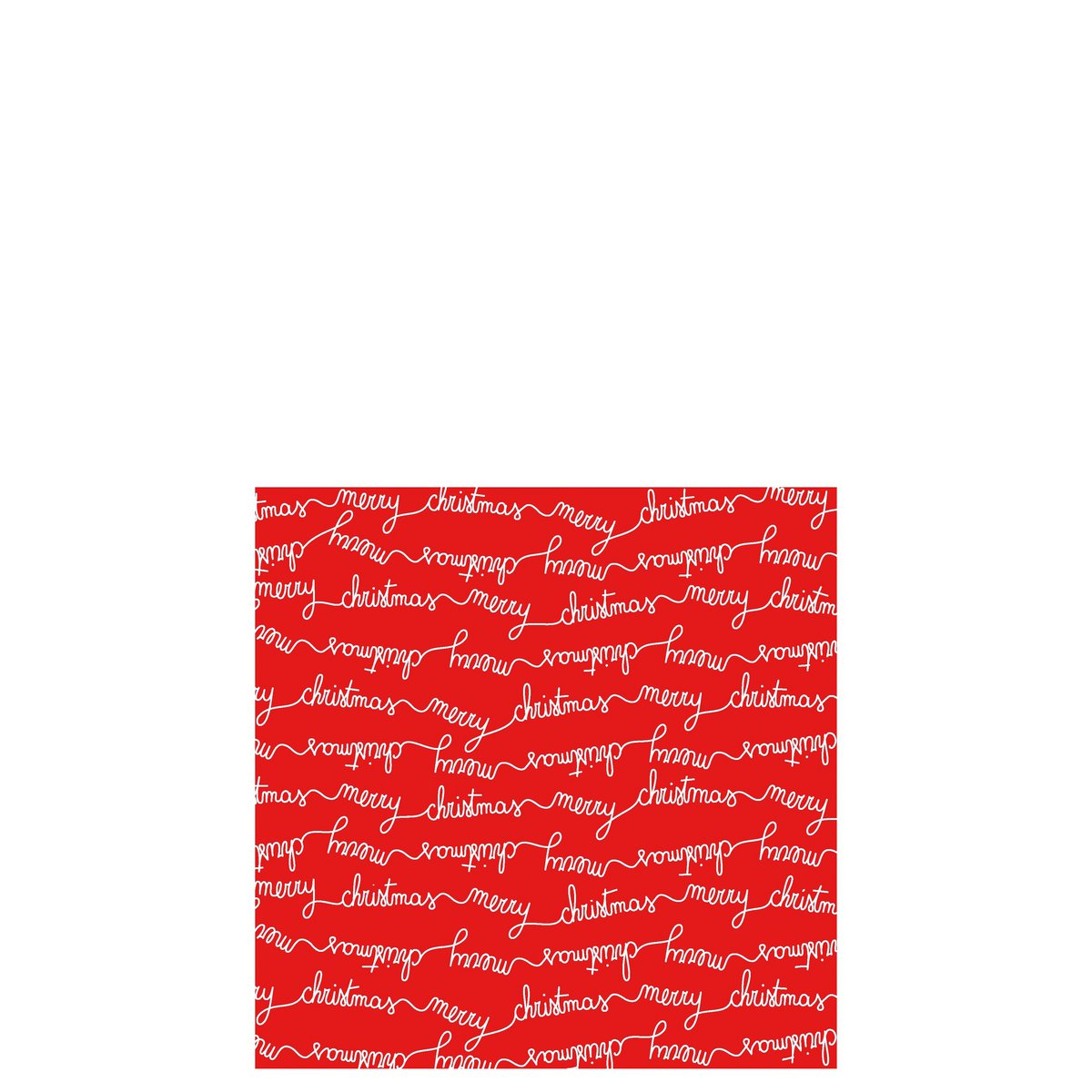 Lot de 20 serviettes Merry Christmas J-Line en papier rouge et blanc, élégantes pour Noël.