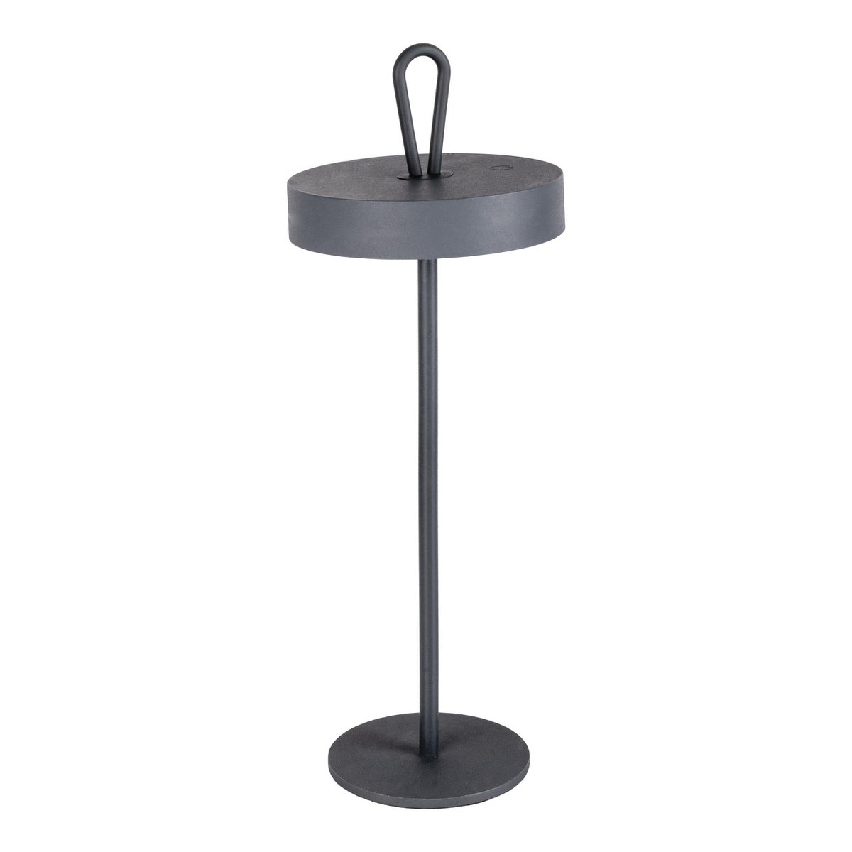 Lampe magnétique Ella en métal gris, vue de face