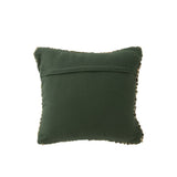 Coussin J-Line Tissé écru et vert olive, design élégant et bohème.
