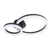 Plafond CCT LED "circulo" en métal noir et en plastique de couleur sable de 53 cm de long
