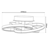 LED DE PLAGE LED HOME SMART "Diva" Ø 70 cm, plafonnier en métal, en aluminium brossé et en plastique blanc, avec de nombreuses fonctions, des LED fermement construites, l'éclairage pour le salon, le bureau de la salle à manger ou le couloir