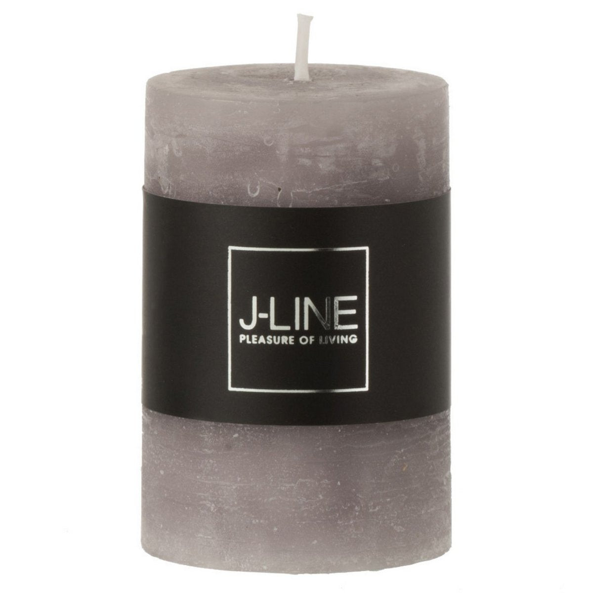 Bougie cylindrique J-Line gris foncé, design épuré et élégant