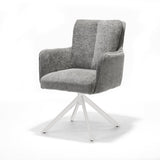 Fauteuil Alex Tissu Cremona %2385 Gris Clair - Structure Rotative 360 Beige A360