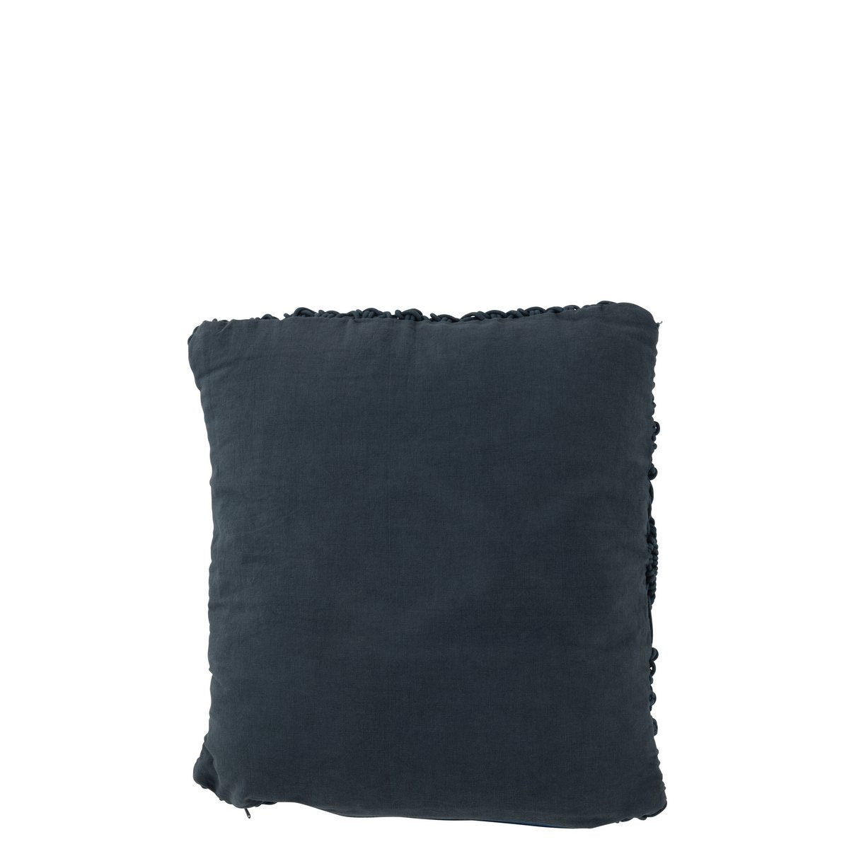 Coussin J-Line Macramé Square en coton bleu, vue de face