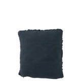 Coussin J-Line Macramé Square en coton bleu, vue de face