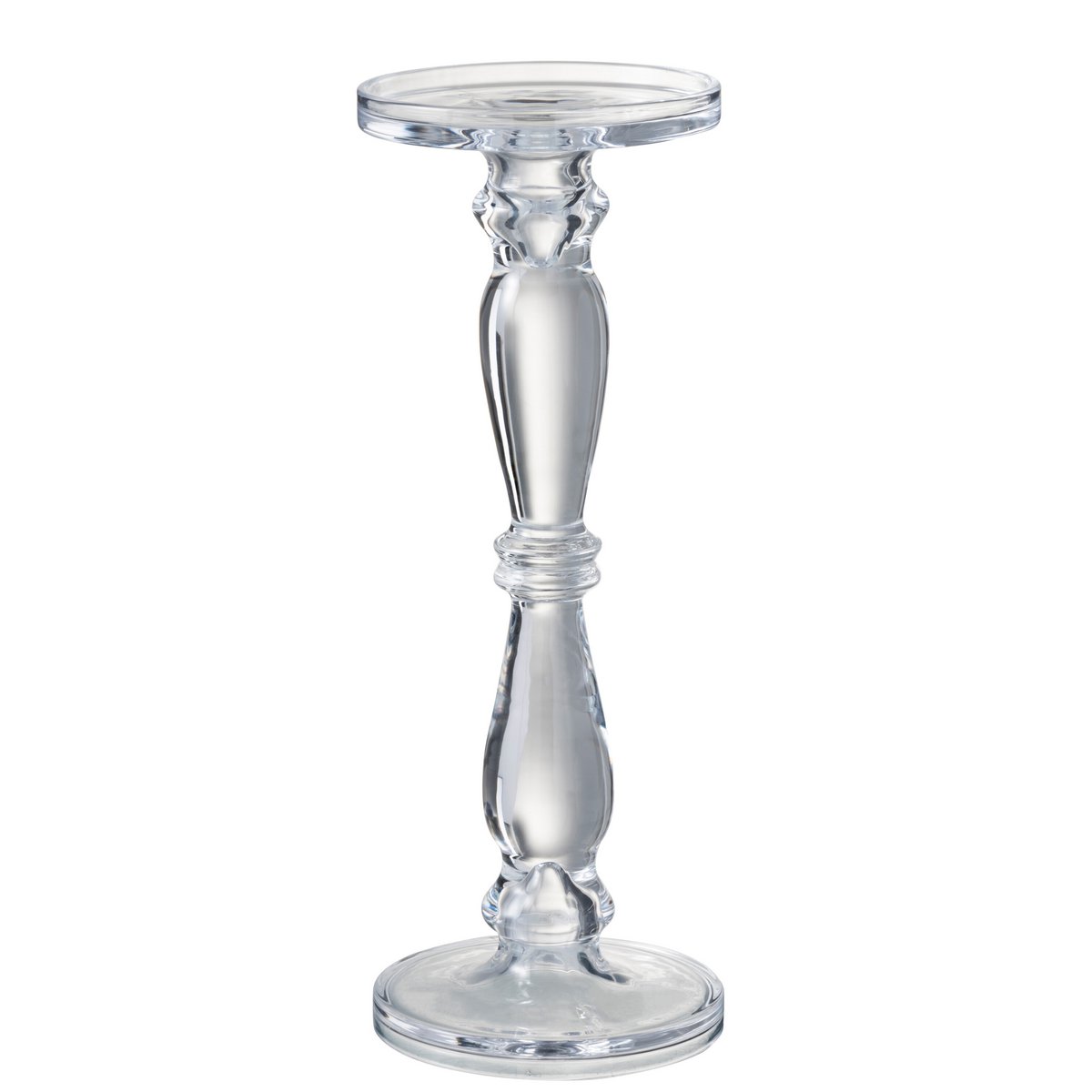 Bougeoir J-Line Leti en verre transparent, détail du verre