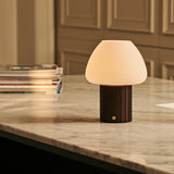 Lampe de table rechargeable Romée marron foncé