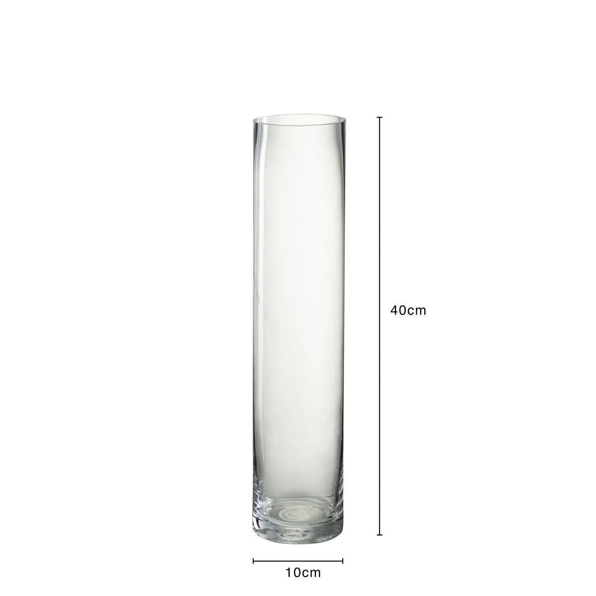 Vase cylindre en verre transparent J-Line, vue de face