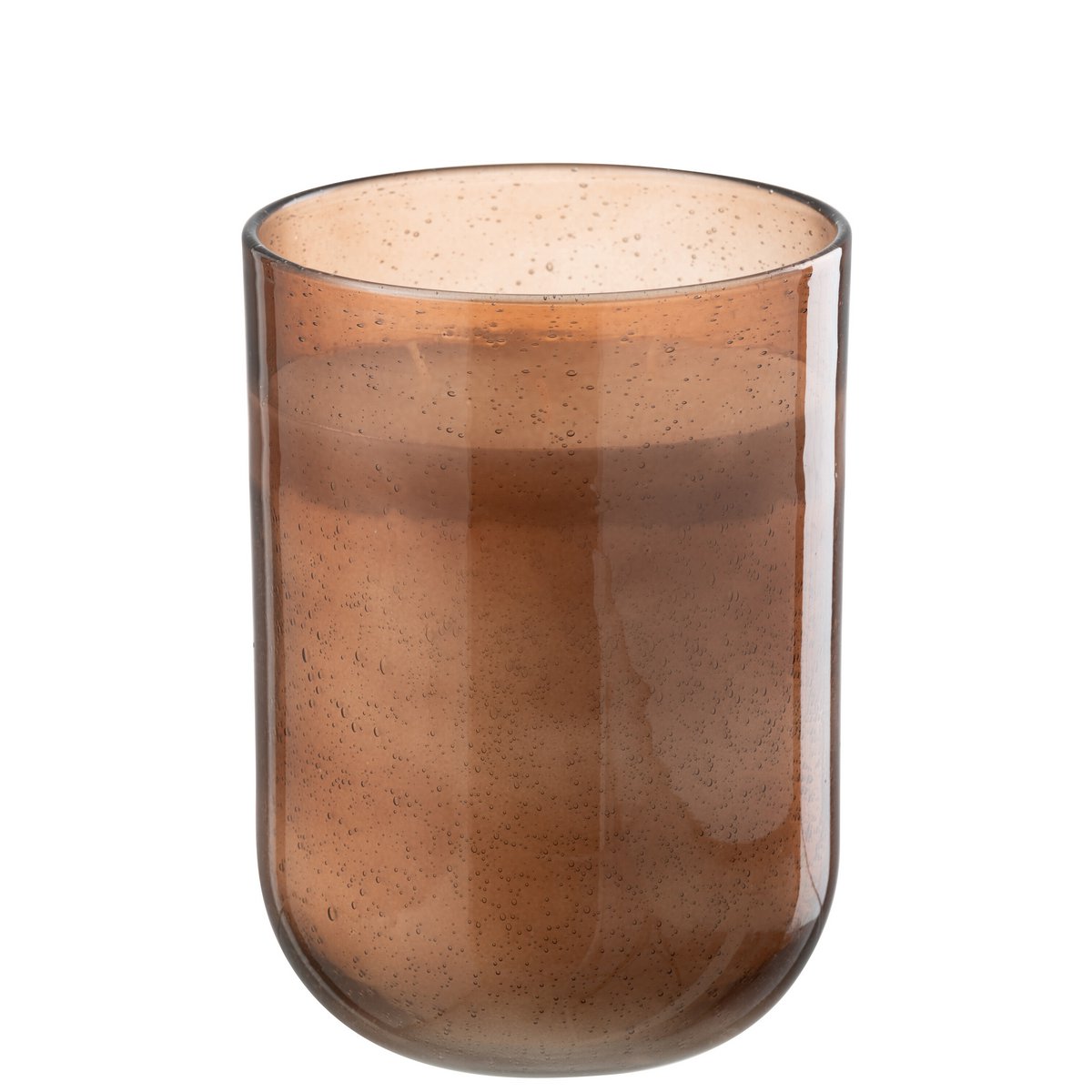 Bougie parfumée J-Line Li-Ly Land en cire marron, vue de face