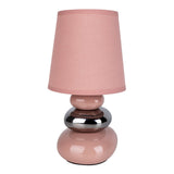 Lampe de table en céramique "Stoney" Pink - Classical - Table Lampe - - Rosé / Salmon - E14 - Aucune information