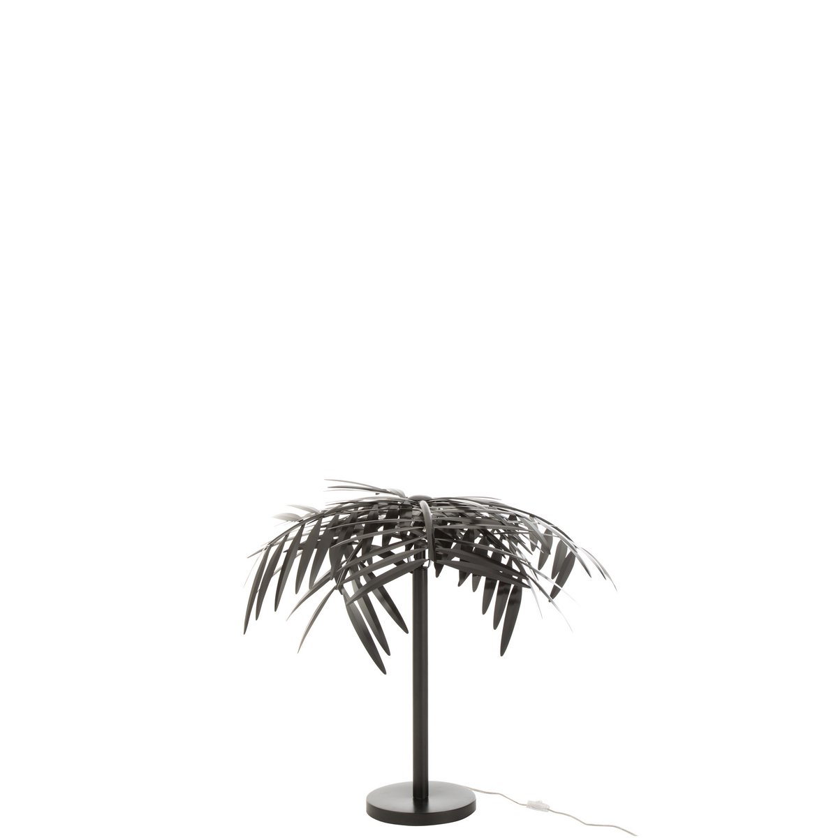 Lampe de table J-Line Leaf en métal noir, vue de face.