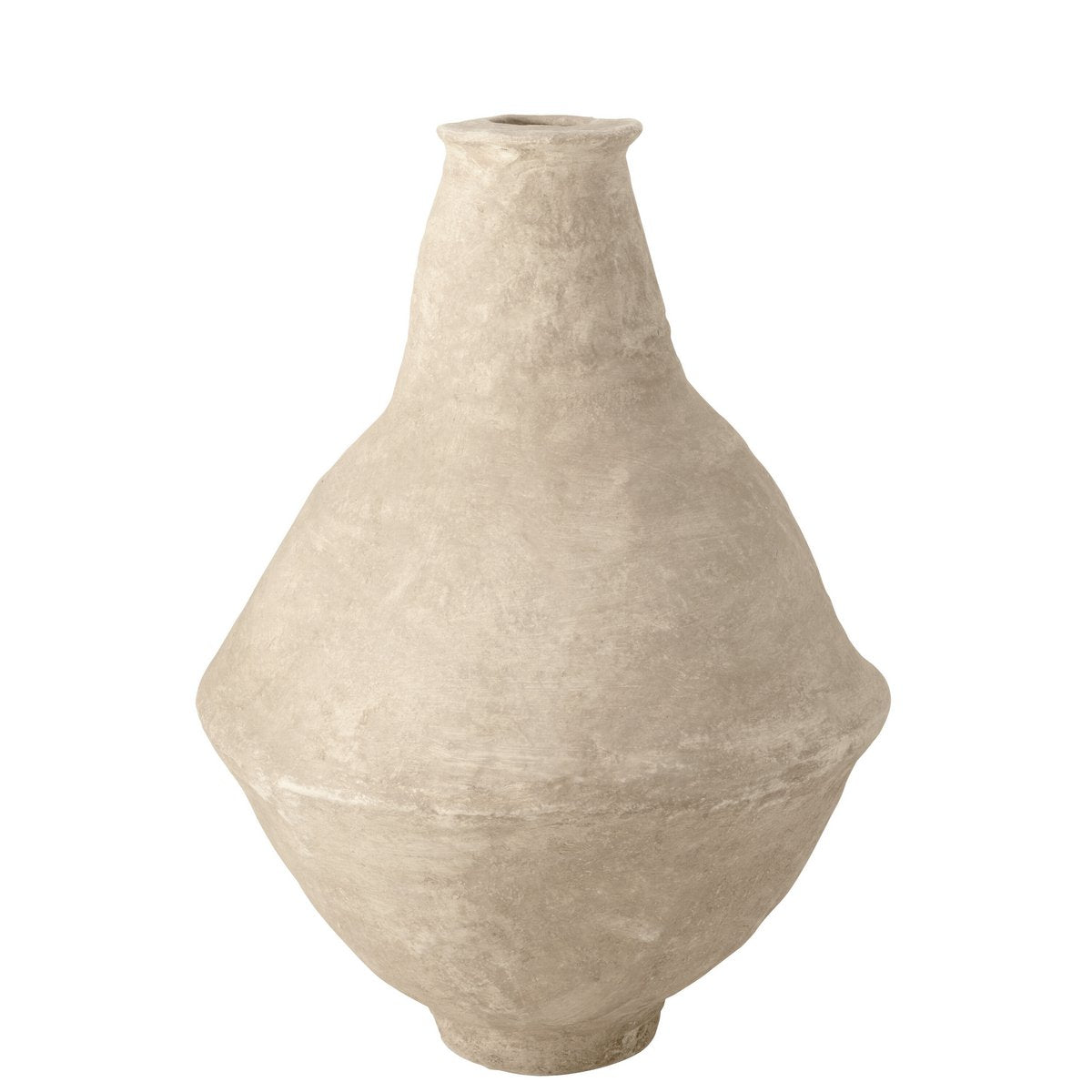 Vase Chad extra-large en papier mâché blanc, détail de la texture