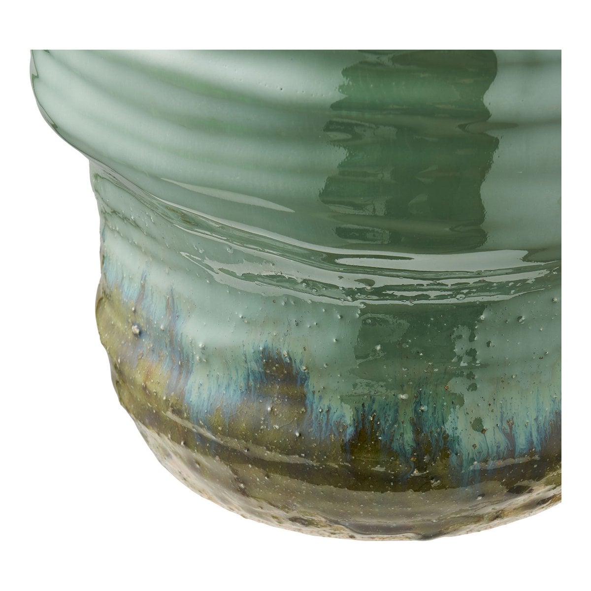 Vase en céramique vert, vue latérale