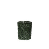 Bougeoir J-Line en verre vert mat, vue de face
