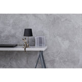 Lampe de table "Helge" Ø 18 cm, hauteur env. 45 cm, en céramique en noir et argent, des lames de texte noir