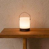 Lampe de table rechargeable en bois marron foncé Avery