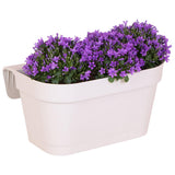 Bac de balcon blanc avec 3 campanules violettes pot Ø12 cm