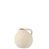 Vase en céramique beige J-Line, design élégant et classique, diamètre 14,5 cm