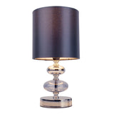 Tissu, lampe de table "Mali", lampe de table, textile en noir, avec douille E14, pour salle à manger, salon, couloir ou bureau, lampe de table pour salon ou salle à manger, lampe de chevet 28,5 cm de haut
