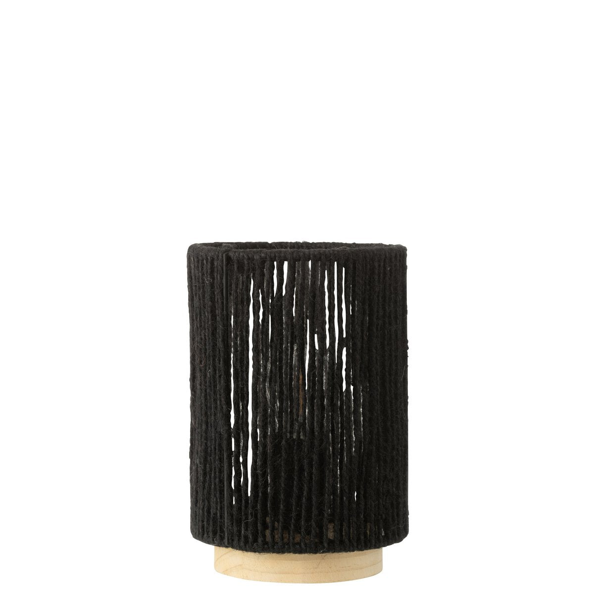 Lampe LED Cylindre Noir - vue de face avec lumière allumée