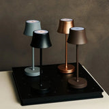 Lot de 4 lampes de table rechargeables grises avec station de recharge