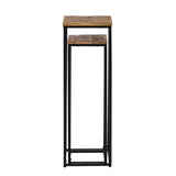 Colonne de fleurs en bois recyclé - cadre noir