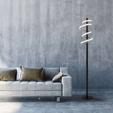 Lampe debout à LED "Belleza", lampadaire moderne en métal et en plastique en noir et blanc, avec des LED fermement intégrées, 140 hauts, l'éclairage pour le salon, la salle à manger, la chambre ou le bureau.