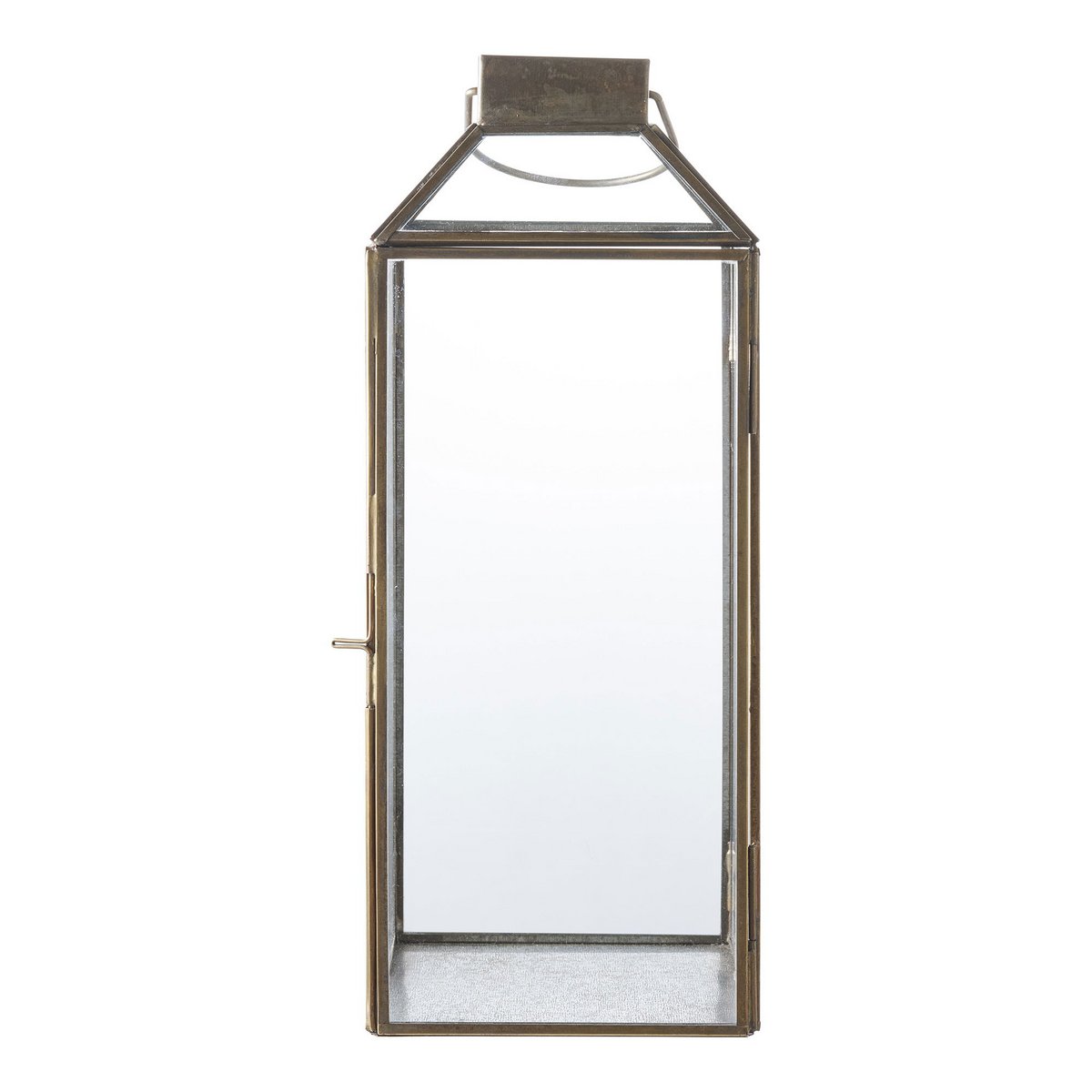 Lanterne de Mysore en laiton antique avec détails en verre