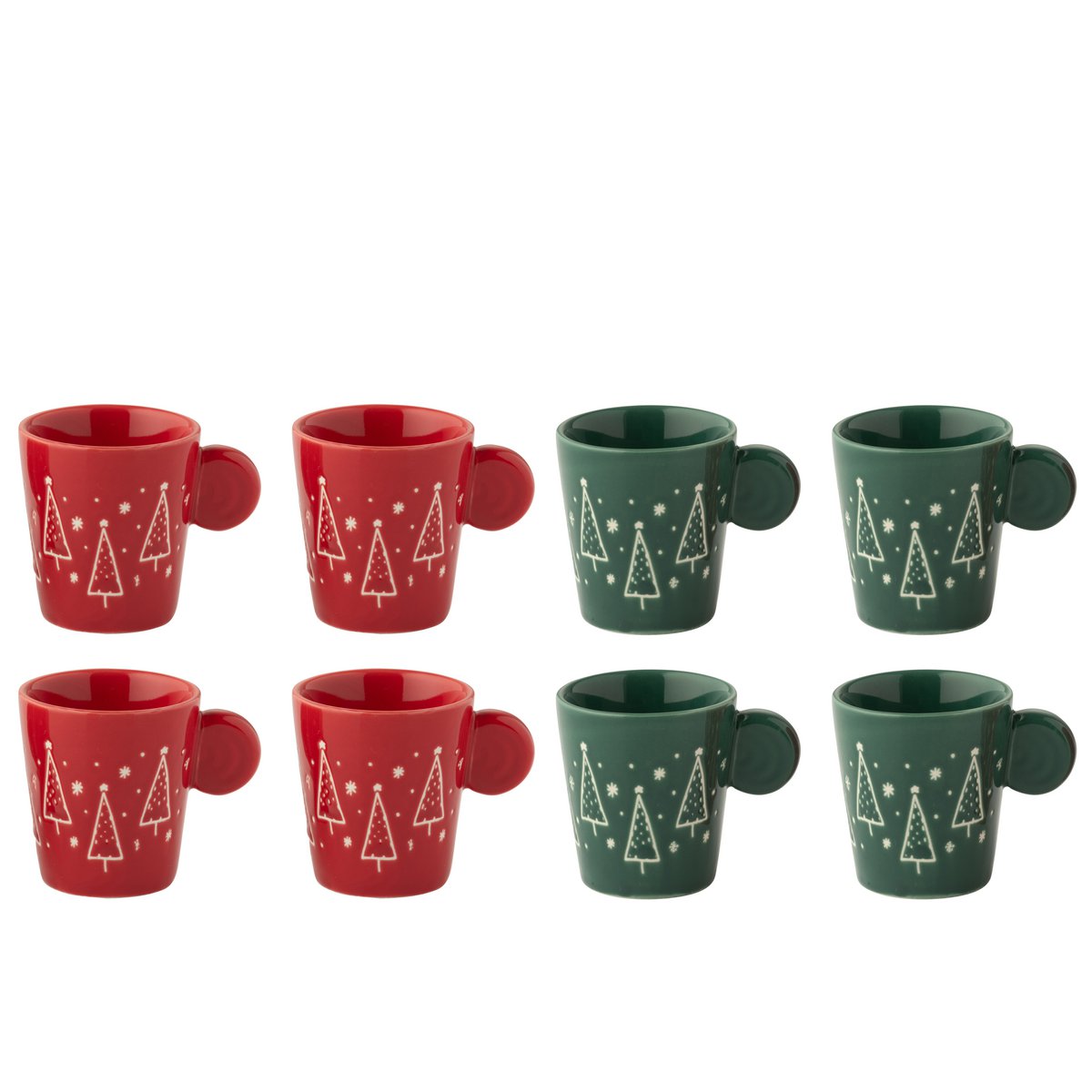 Tasse de Noël J-Line en céramique rouge et vert, élégante et festive