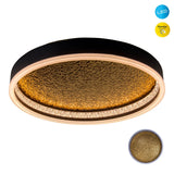 LED PLAFICATION ARANY, PLAFICATION FAGEMENT DE METAL ET DE PLASTIQUE EN NOIR, avec des LED fermement construites, dimmables, 40 cm de diamètre