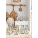 Pot J-Line avec couvercle - verre/bois - transparent