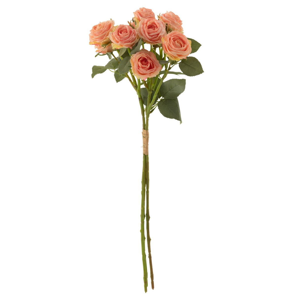 Bouquet Rose J-Line 12 Têtes en plastique, vue de face avec détails réalistes