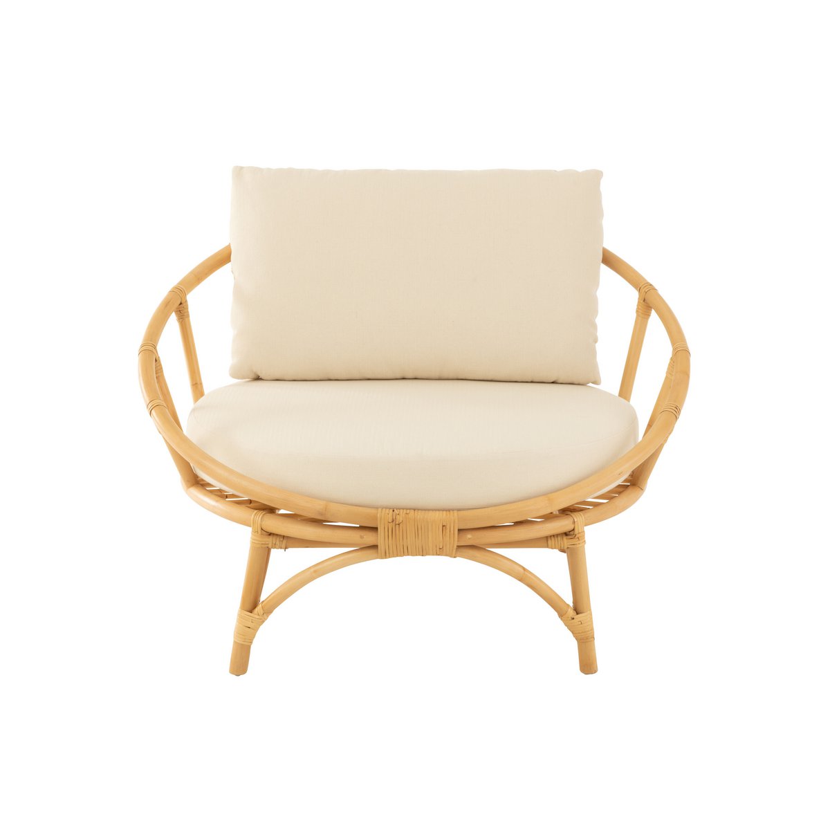 Chaise J-Line avec coussin en jute, vue avant