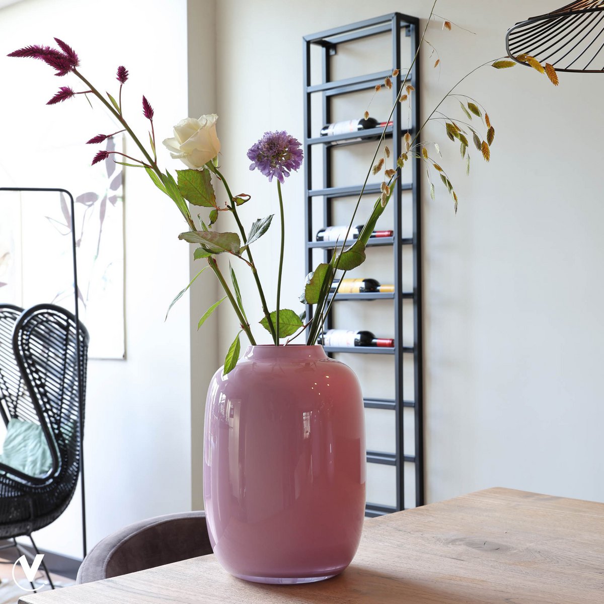 Vase Artic en verre rose clair