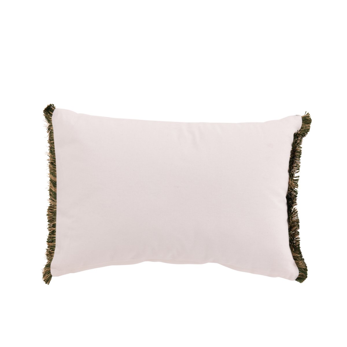 Coussin sapins de Noël J-Line en coton blanc et vert foncé, vue de face
