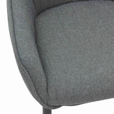 Structure en métal du fauteuil en lin gris, vue rapprochée