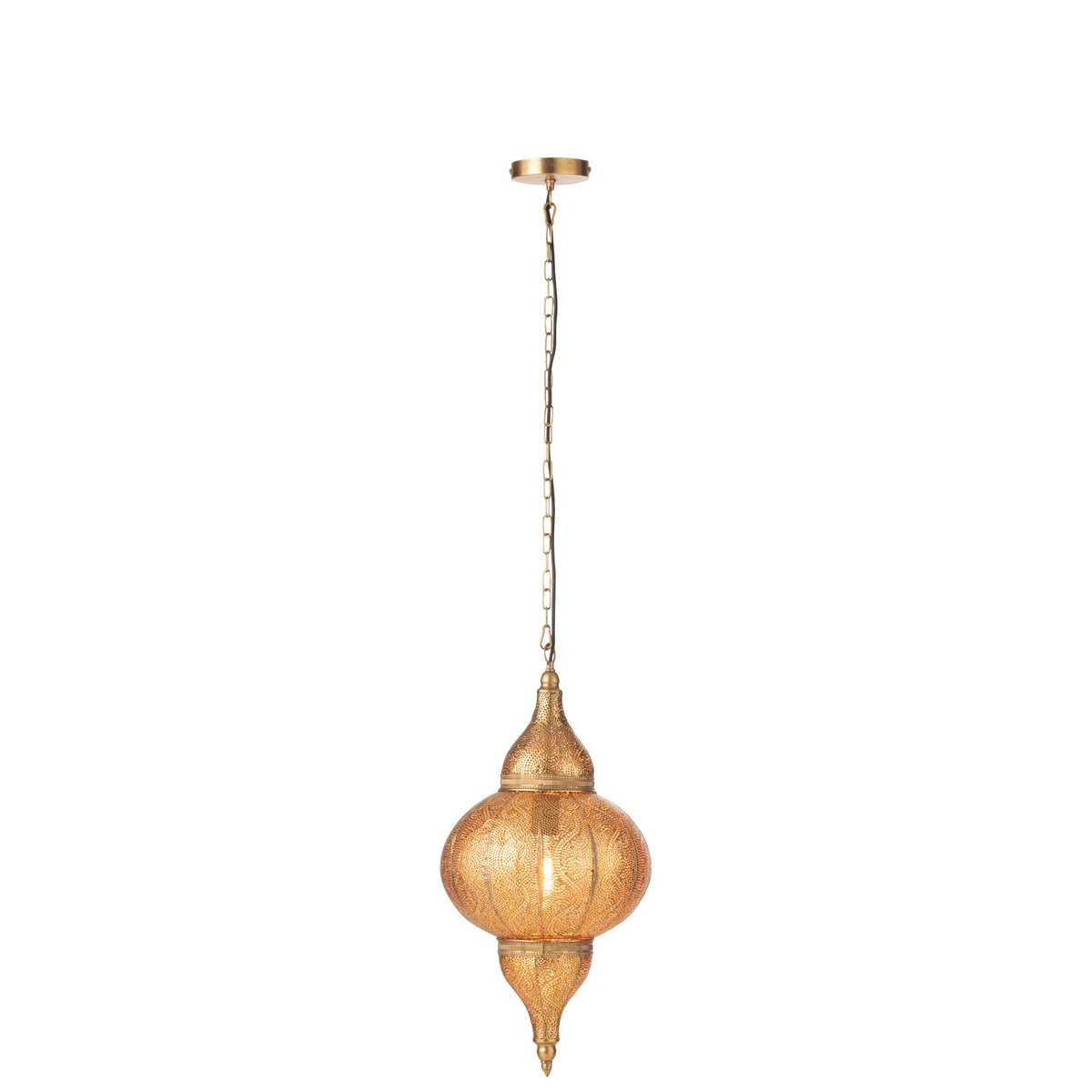 Lampe suspendue J-Line Drill en métal doré, vue avant