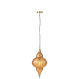 Lampe suspendue J-Line Drill en métal doré, vue avant