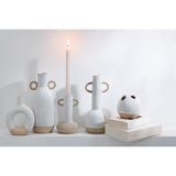 Vase J-Line Circle en porcelaine blanche, vue de face