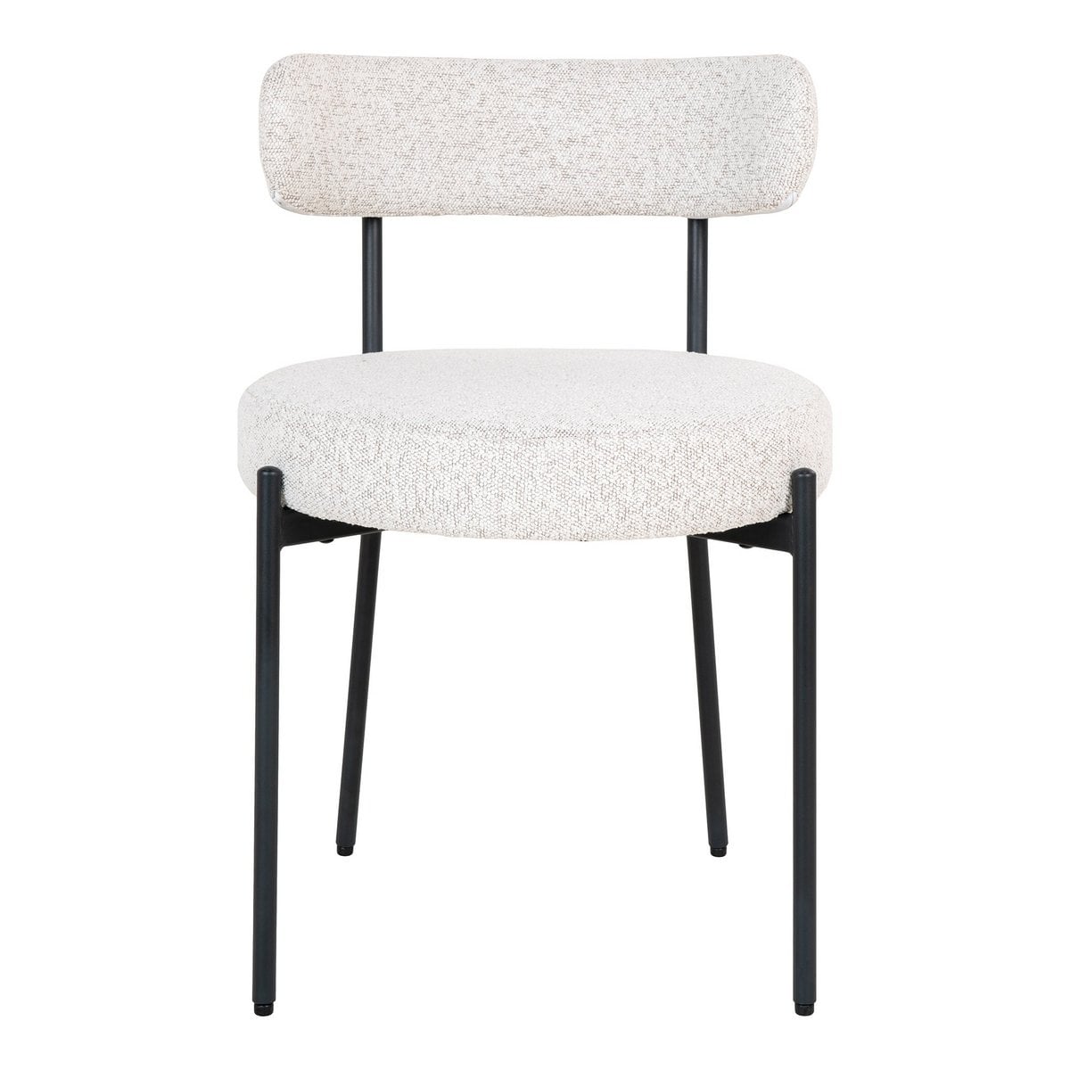 Détail du tissu bouclé blanc sur la chaise Badalona